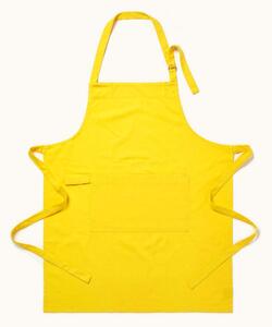 Yellow Plain Unisex Apron with Large Front Pocket 100% Cotton