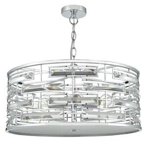 Dar SEV0650 Seville 6 Light Pendant Ceiling Light in Polished Chrome