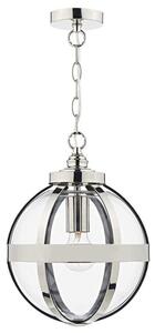 Dar HEA0138 Heath 1 Light Ceiling Pendant in Polished Nickel