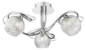 Dar REH0350 Rehan 3 Light Semi Flush Ceiling Light In Polished Chrome