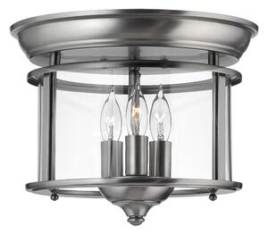 HK-GENTRY-F-PW Gentry 3 Light Pewter Round Flush Ceiling Lantern