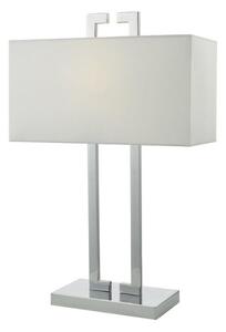 Dar NIL4250 Nile Table Lamp In Polished Chrome With Faux Silk Ivory Shade
