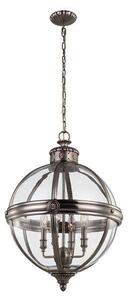Adams 4 Light Victorian Glass Orb Nickel Ceiling Lantern