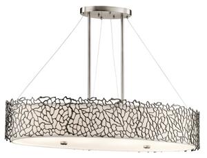 KL-SILVER-CORAL-ISLE Silver Coral Oval Island Ceiling Pendant Light