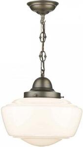 David Hunt Lighting STO012 Stowe 1 Light Antique Brass Opal Glass Ceiling Pendant