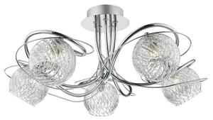 Dar REH0550 Rehan 5 Light Semi Flush Ceiling Light In Polished Chrome