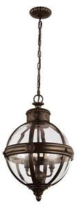 Adams 3 Light Victorian Glass Orb Bronze Ceiling Lantern