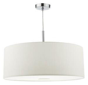Dar RON172 Ronda 3 Light Pendant With 60CM White Faux Silk Shade
