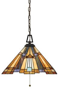 QZ-INGLENOOK-P-A Inglenook 3 Light Tiffany Hanging Ceiling Pendant