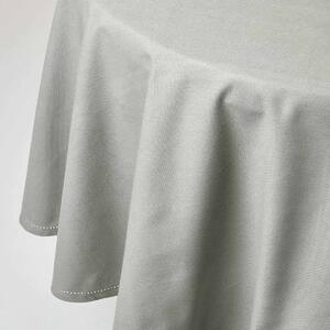 Homescapes Plain Cotton Grey Tablecloth, 70 Inches Round