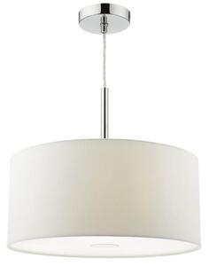 Dar RON102 Ronda 3 Light Pendant Light With 40CM White Faux Silk Shade