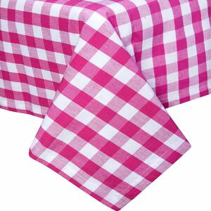 Homescapes Pink Block Check Gingham Tablecloth, 54 x 54 Inches