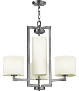 HK/HAMPTON4 Hampton Brushed Nickel 4 Light Chandelier with Shade