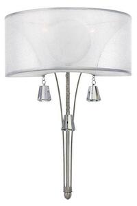 HK/MIME2 Mime 2 Light Brushed Nickel Wall Light with Square Crystals