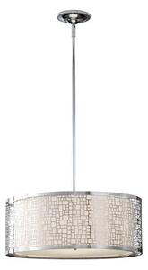 FE/JOPLIN/3P Joplin Chrome Large 3 Light Pendant with Cut Metal Shade