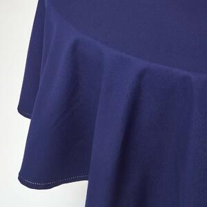 Homescapes Plain Cotton Navy Blue Tablecloth, 70 Inches Round