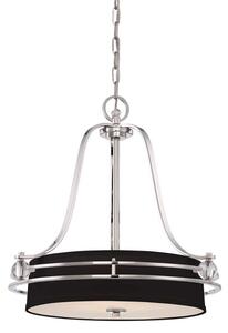 QZ/GOTHAM/P Gotham 4 Light Silver Ceiling Pendant with Black Shades