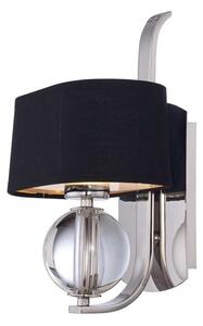 QZ/GOTHAM1 Gotham 1 Light Silver Wall Light with Black Shade