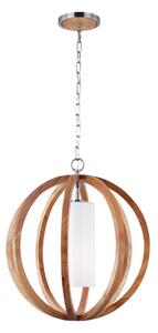 FE/ALLIER/P/S LW Allier Light Wood And Brushed Steel Small Pendant