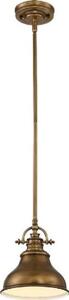 QZ/EMERY/P/S WS Emery Mini Ceiling Pendant Light In Weathered Brass