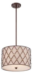 QZ/BROWNLATT/P/M Brown Lattice 3 Light Copper Medium Ceiling Pendant