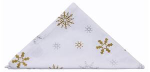 Homescapes Christmas Gold Snowflake Cotton Fabric 4 Napkins Set