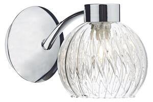 Dar YAS0750 Yasmin 1 Light Wall Light In Polished Chrome