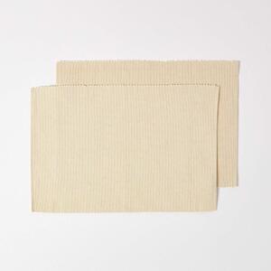 Homescapes Cotton Plain Cream Pack of 2 Placemats