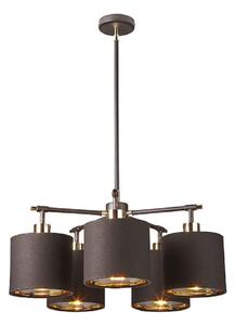BALANCE5 BRPB Balance 5 Light Chandelier In Brown And Polished Brass