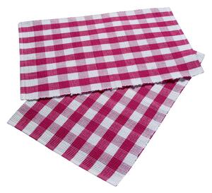 Homescapes Cotton Pink Block Check Gingham Pack of 2 Placemats