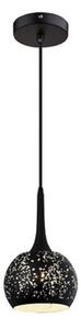 Franklite PCH138 Perfora Ceiling Pendant - 200mm Diameter - In Black Metal With White Inside