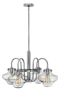 HK/CONGRES4/B CM Congress 4 Light Chrome Clear Curved Glass Shade Chandelier