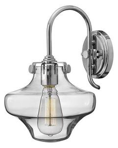 HK/CONGRES1/B CM Congress 1 Light Chrome Clear Glass Wall Light with Shaped Shade