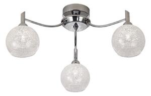 F2359/3 3 Light Ceiling Pendant In Chrome With Crystal Lined Clear Glass Shades