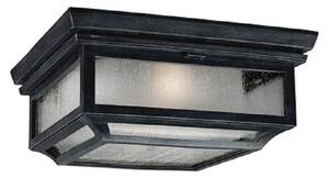 FE/SHEPHERD/F Shepherd 2 Light Flush Mount Ceiling Light In Dark Weathered Zinc