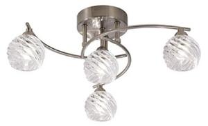 F2357/4 4 Light Semi Flush Ceiling Light In Satin Nickel With Clear Glass Shades