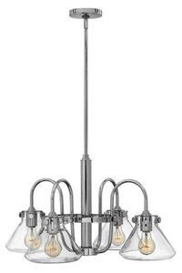 HK/CONGRES4/A CM Congress 4 Light Chrome Clear Conical Glass Chandelier