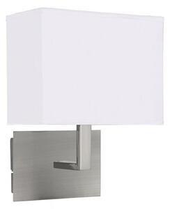 Searchlight 5519SS Satin Silver Wall Light with Fabric Shade