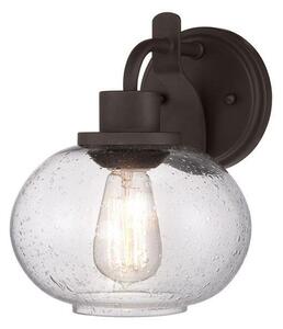 QZ/TRILOGY1 Trilogy 1 Light Old Bronze Wall Light with Glass Shade