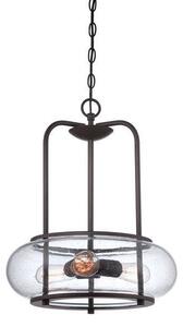 QZ/TRILOGY/3P Trilogy 3 Light Old Bronze Ceiling Pendant with Glass Shades