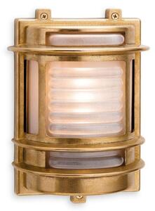 Firstlight 5924BR Nautic Rectangular Wall Light In Brass With Frosted Glass