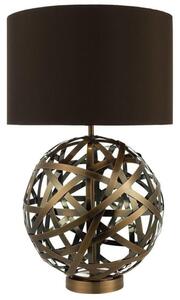 Dar VOY4264 Voyage Table Lamp With Brown Faux Silk Shade