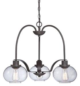 QZ/TRILOGY3 Trilogy 3 Light Old Bronze Chandelier with Glass Shades
