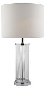 Dar OLA4350/X Olalla Table Lamp With Ivory Faux Silk Shade