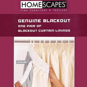 Homescapes Thermal 3 Pass Total Blackout Curtain Lining Pair 45 x 72"