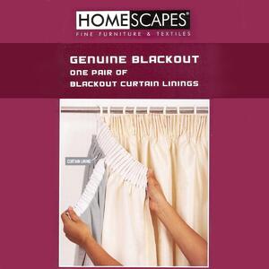 Homescapes Thermal 3 Pass Total Blackout Curtain Lining Pair 45 x 54"