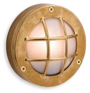 Firstlight 5925BR Nautic Round Wall Light In Brass With Frosted Glass