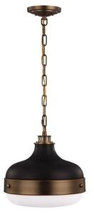 FE/CADENCE/2P MB Cadence 2 Light Antique Brass and Black Pendant