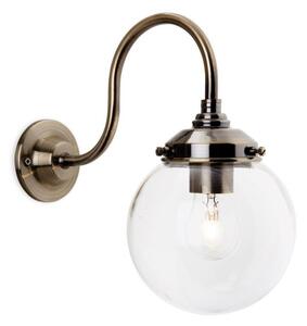 Firstlight 5936AB Victoria Wall Light In Antique Brass With Clear Globe Shaped Glass Shade