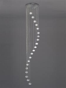 F2343/20 Lizzy 20 Light Ceiling Pendant In Chrome With Clear Modern Effect Glass Shades